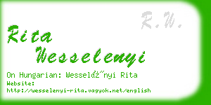 rita wesselenyi business card